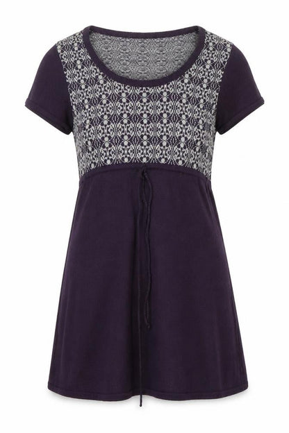 Front view of George women’s purple round neck argyle/diamond acrylic jumper, size UK 10