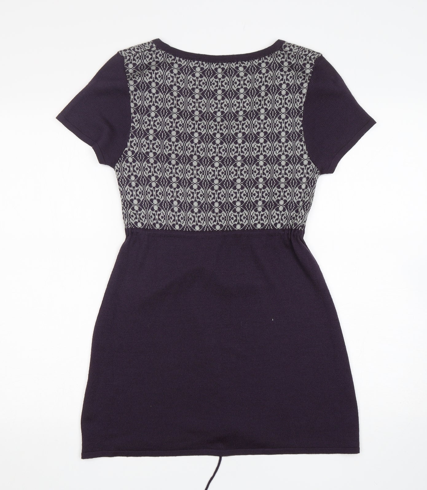 George Womens Purple Round Neck Argyle/Diamond Acrylic Pullover Jumper Size 10