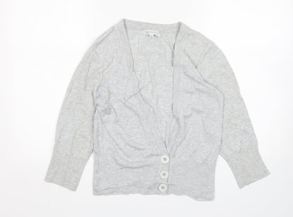 Womens UK Size 12 Topshop Grey Cardigan Jumper