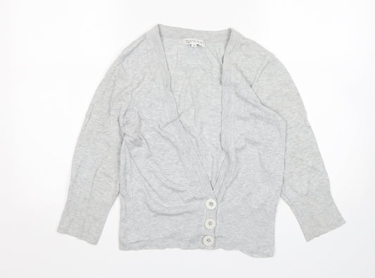 Womens UK Size 12 Topshop Grey Cardigan Jumper
