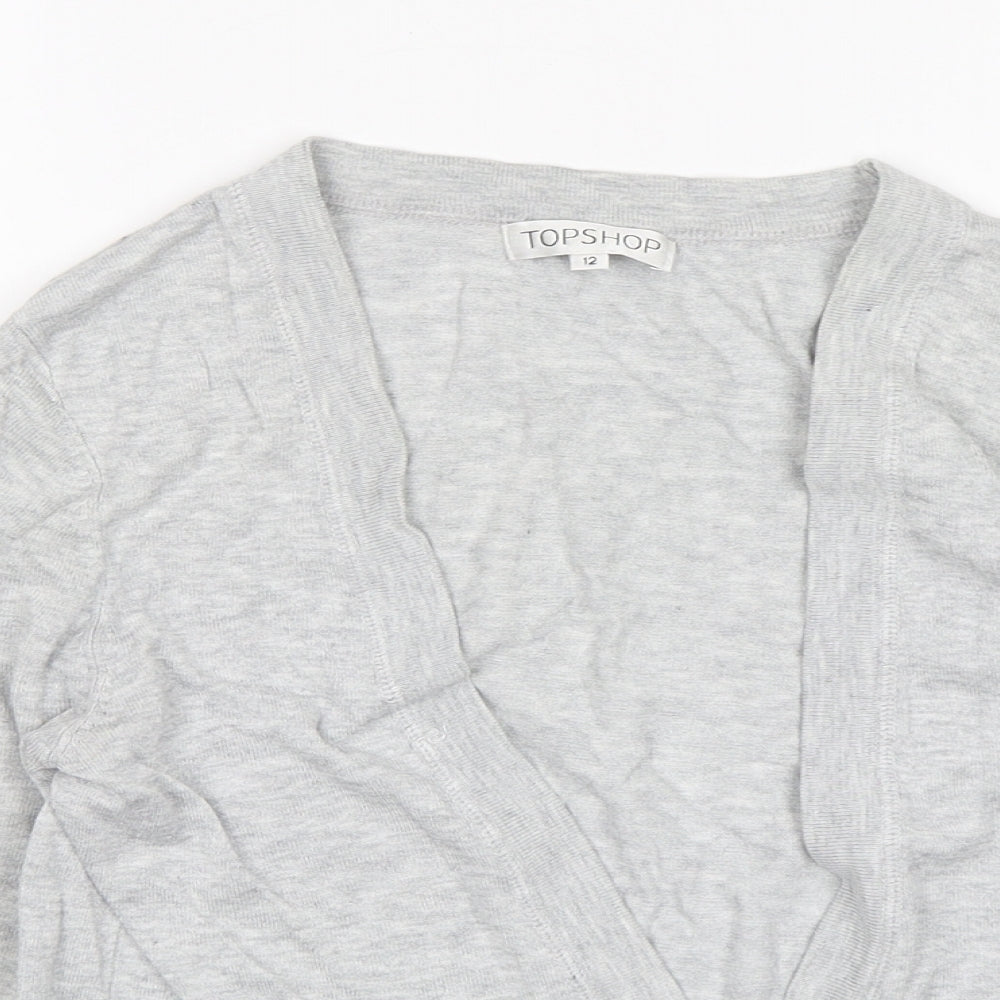 Womens UK Size 12 Topshop Grey Cardigan Jumper
