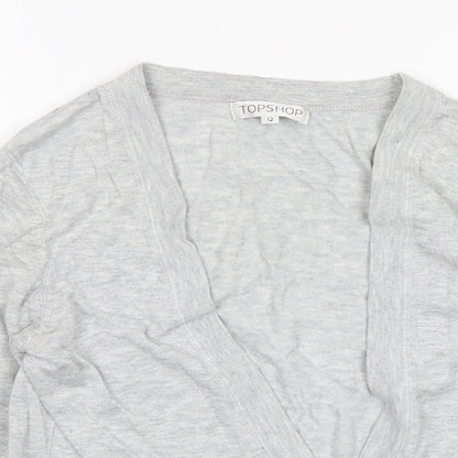 Womens UK Size 12 Topshop Grey Cardigan Jumper