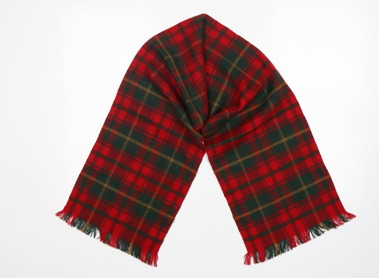 Preworn Mens Multicoloured Plaid Acrylic Scarf  Size Regular