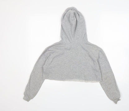 New Look Girls Grey  Cotton Pullover Hoodie Size 9 Years   - Friends