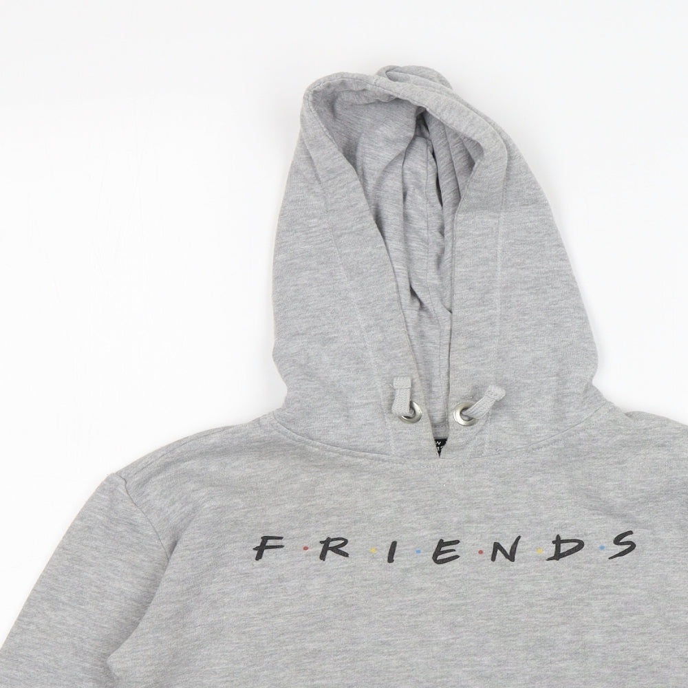 New Look Girls Grey  Cotton Pullover Hoodie Size 9 Years   - Friends