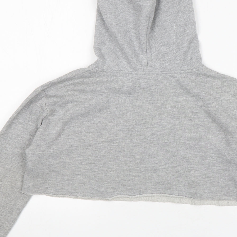 New Look Girls Grey  Cotton Pullover Hoodie Size 9 Years   - Friends