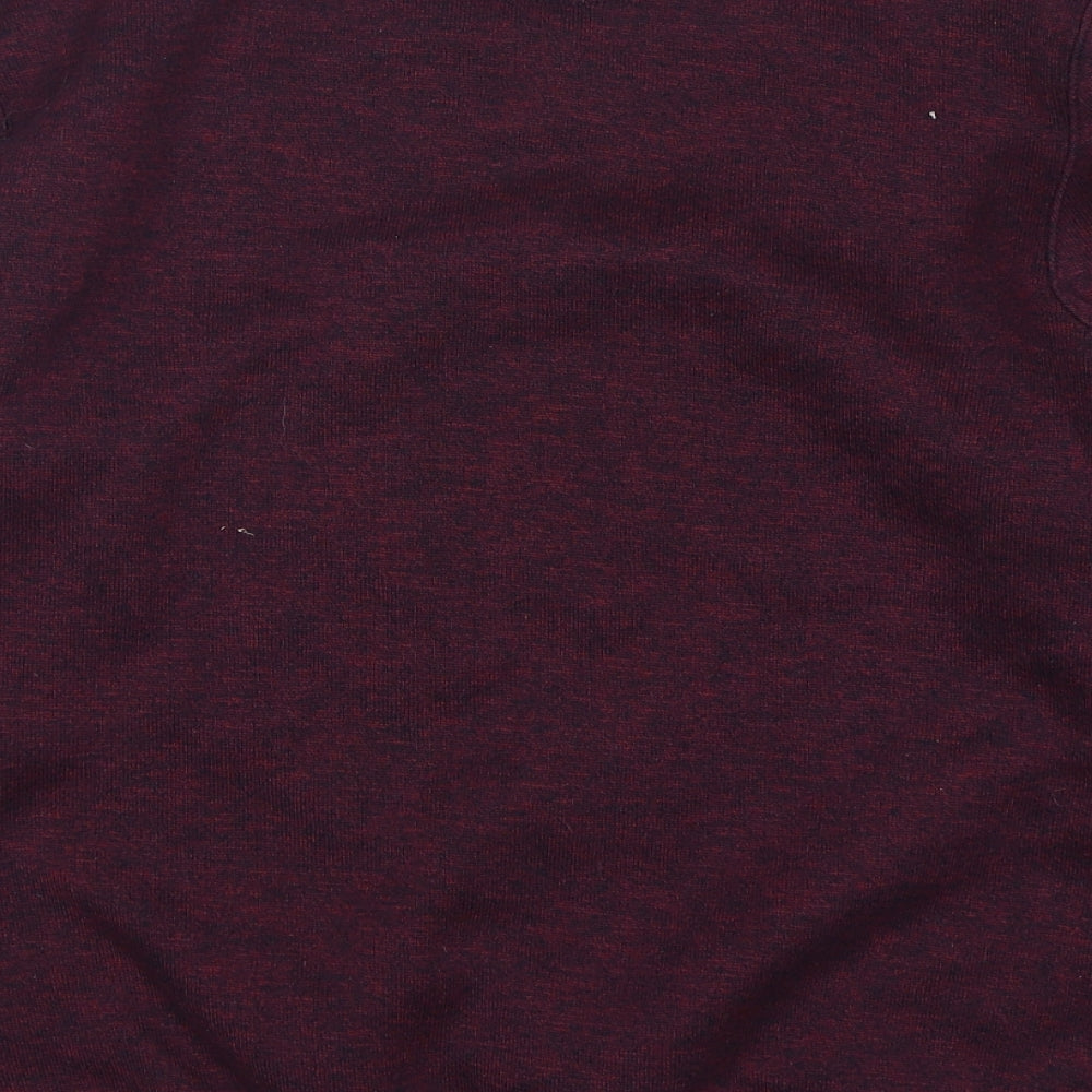 Easy Mens Purple Round Neck  Polyester Pullover Jumper Size L