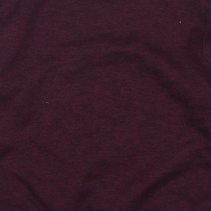 Easy Mens Purple Round Neck  Polyester Pullover Jumper Size L