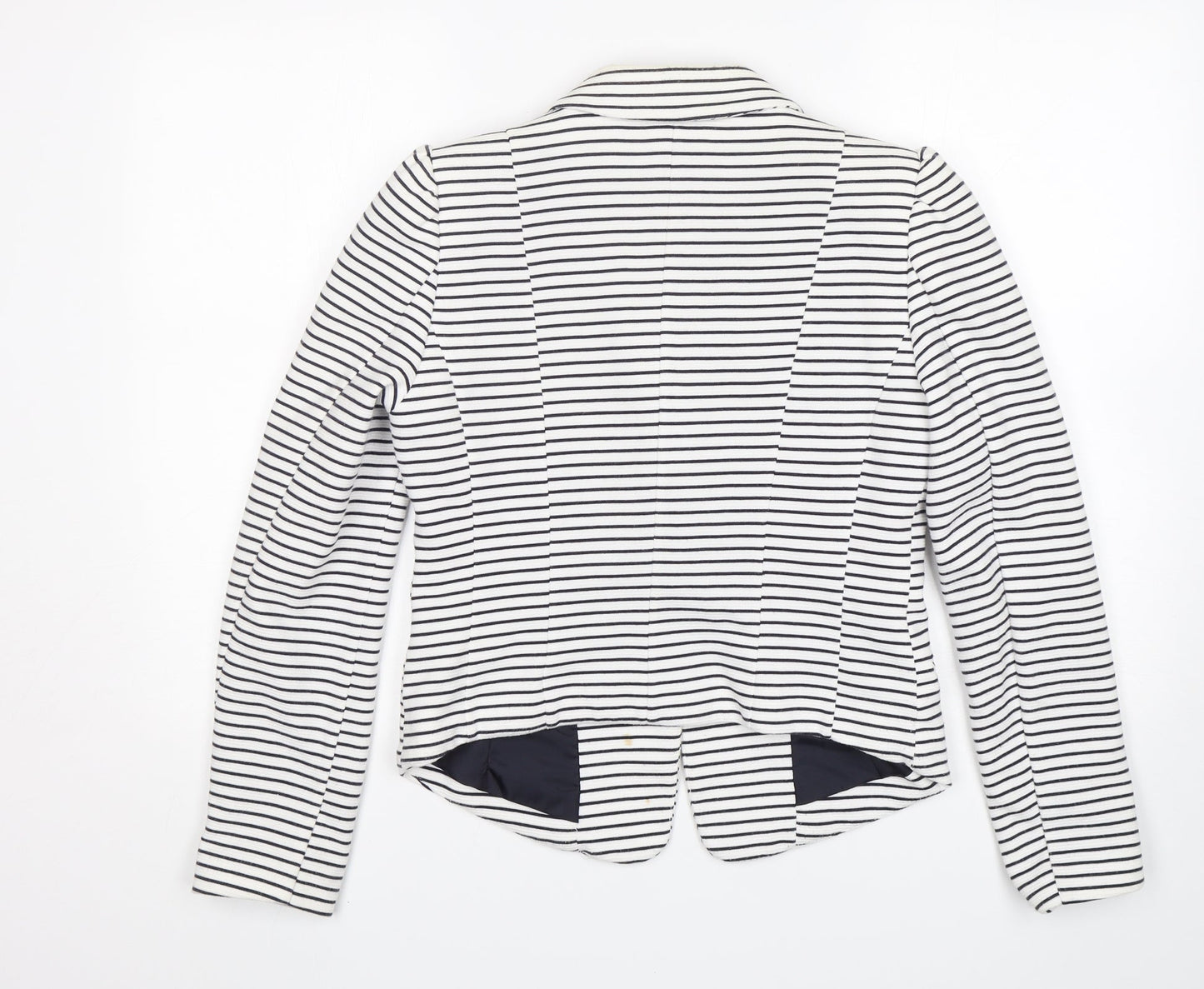 H&M Womens Multicoloured Striped Cotton Jacket Blazer Size 12