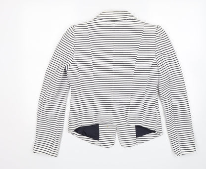 H&M Womens Multicoloured Striped Cotton Jacket Blazer Size 12