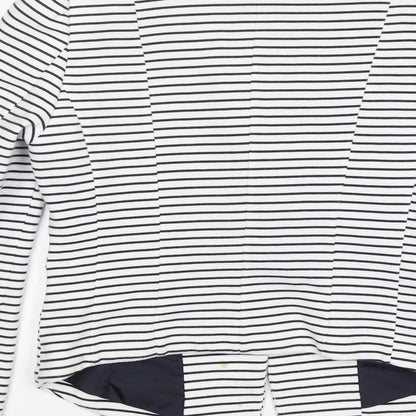 H&M Womens Multicoloured Striped Cotton Jacket Blazer Size 12