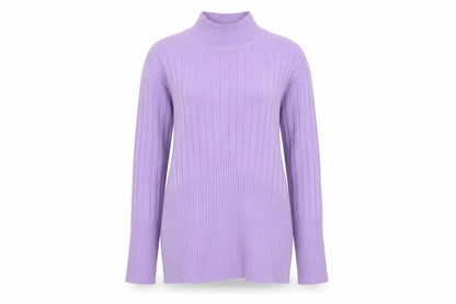 M&S Womens Purple Mock Neck  Viscose Pullover Jumper Size 10