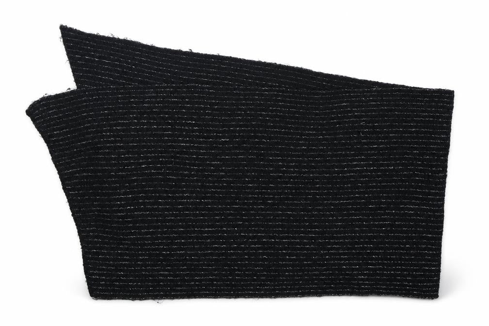 Front view of Preworn women’s black striped shawl/wrap
