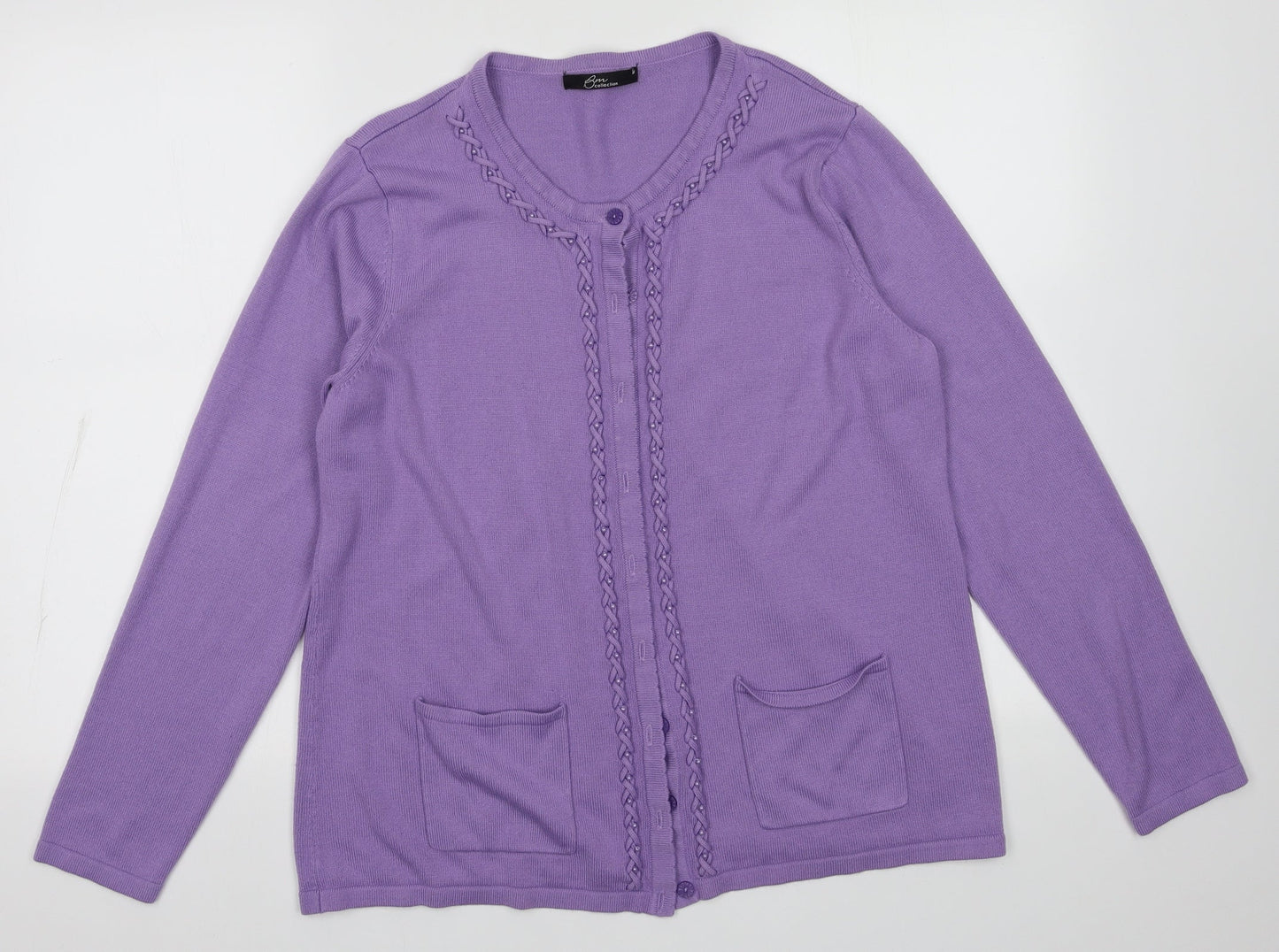 Womens UK Size M BM collection Purple Cardigan Jumper