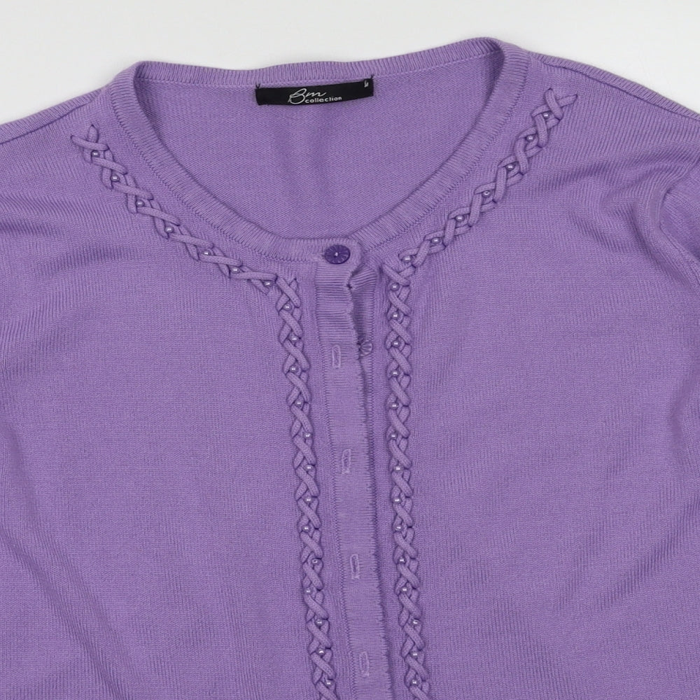 Womens UK Size M BM collection Purple Cardigan Jumper