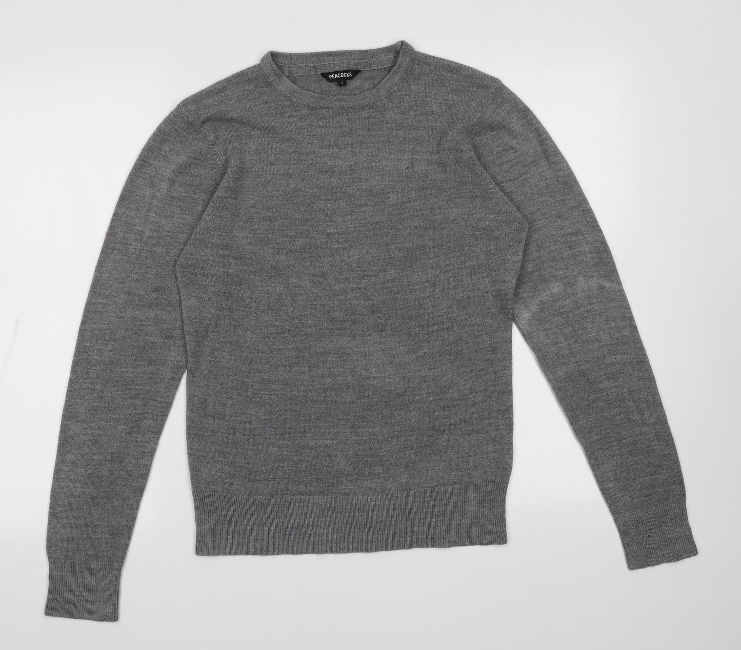 Mens UK Size S Peacocks Grey Pullover Sweatshirt