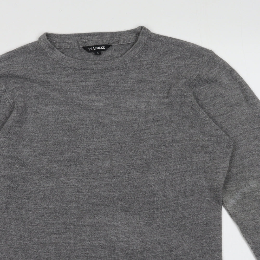 Mens UK Size S Peacocks Grey Pullover Sweatshirt