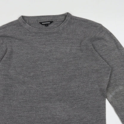 Mens UK Size S Peacocks Grey Pullover Sweatshirt