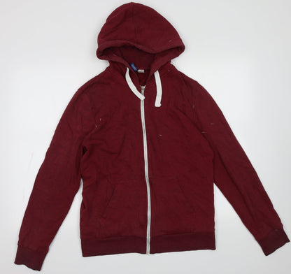 H&M Womens Red  Coir Full Zip Hoodie Size M  Zip