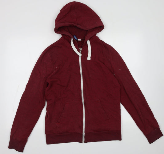 H&M Womens Red  Coir Full Zip Hoodie Size M  Zip