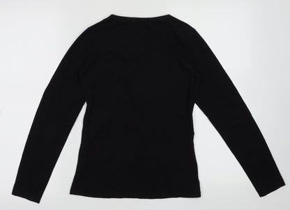 Back view of Cache Cache women’s black cotton pullover sweatshirt, size UK 10, pullover - very important pipelette