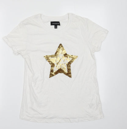 Womens UK Size 10 Paramour White Basic T-Shirt