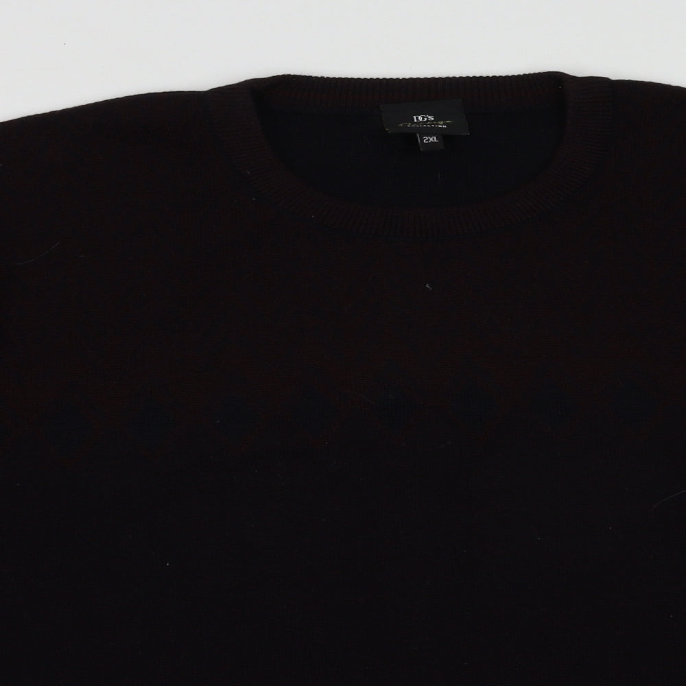 DG Prestige Mens Blue Argyle/Diamond Wool Pullover Sweatshirt Size 2XL