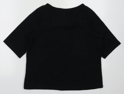 Back view of Max Studio women’s black polyester pullover sweatshirt, size S, pullover