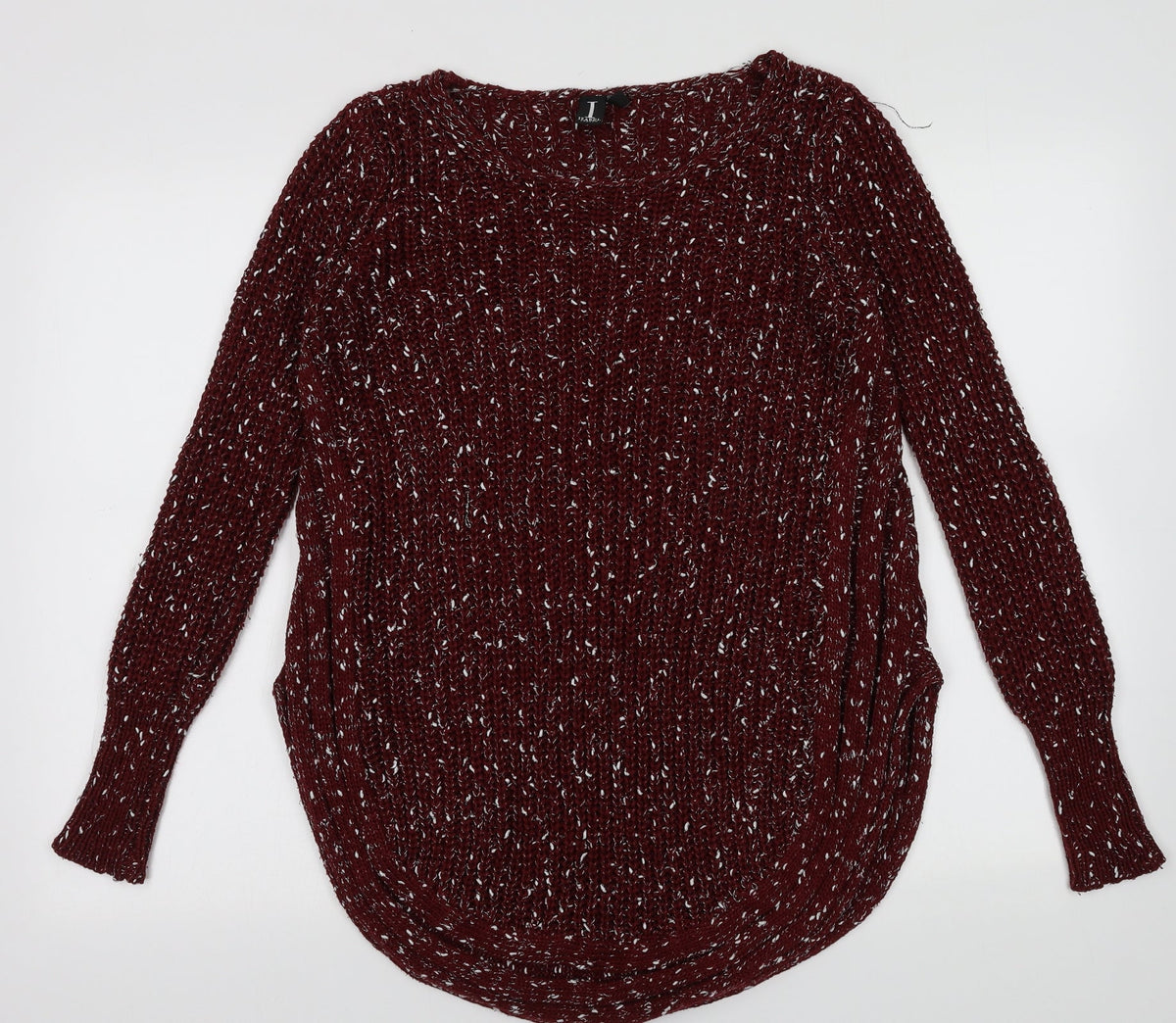 Additional front view of Isabell London women’s red acrylic pullover sweatshirt, size UK 8, pullover