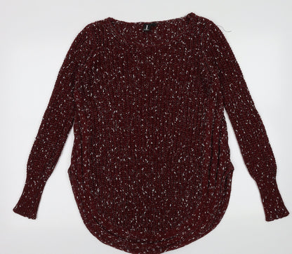 Additional front view of Isabell London women’s red acrylic pullover sweatshirt, size UK 8, pullover