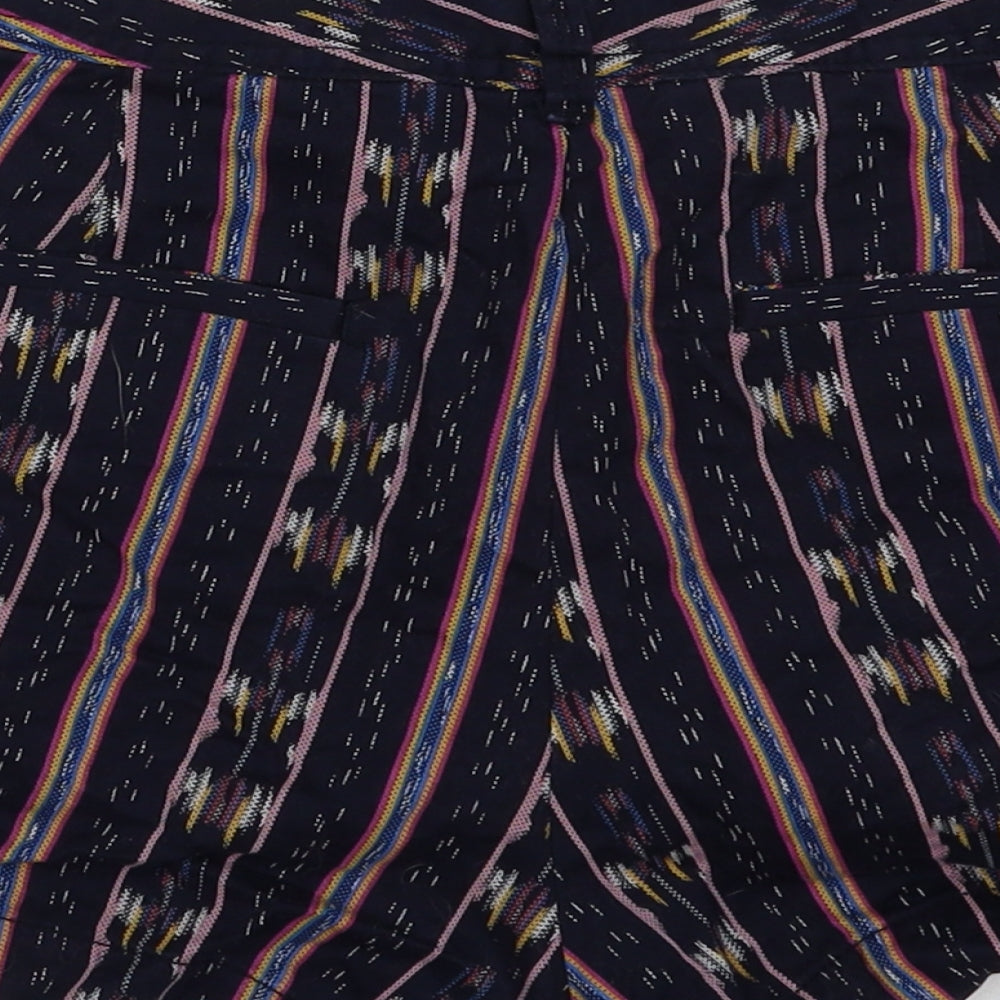 Gap Womens Purple Geometric Cotton Hot Pants Shorts Size 10 L4 in Regular Hook & Eye