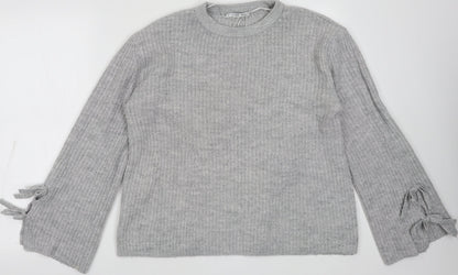 Additional front view of Easy Care women’s grey acrylic sweatshirt, size L, pullover