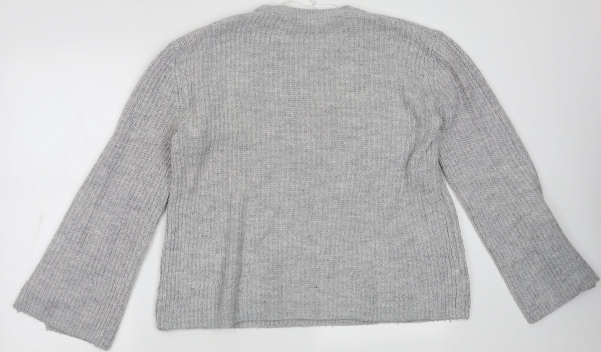 Back view of Easy Care women’s grey acrylic sweatshirt, size L, pullover