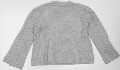 Back view of Easy Care women’s grey acrylic sweatshirt, size L, pullover