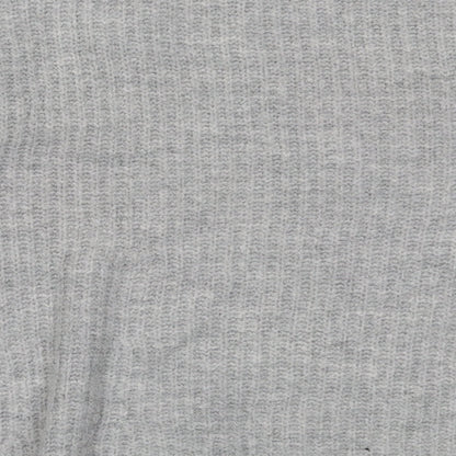 Brand and care label for Easy Care women’s grey acrylic sweatshirt, size L, pullover