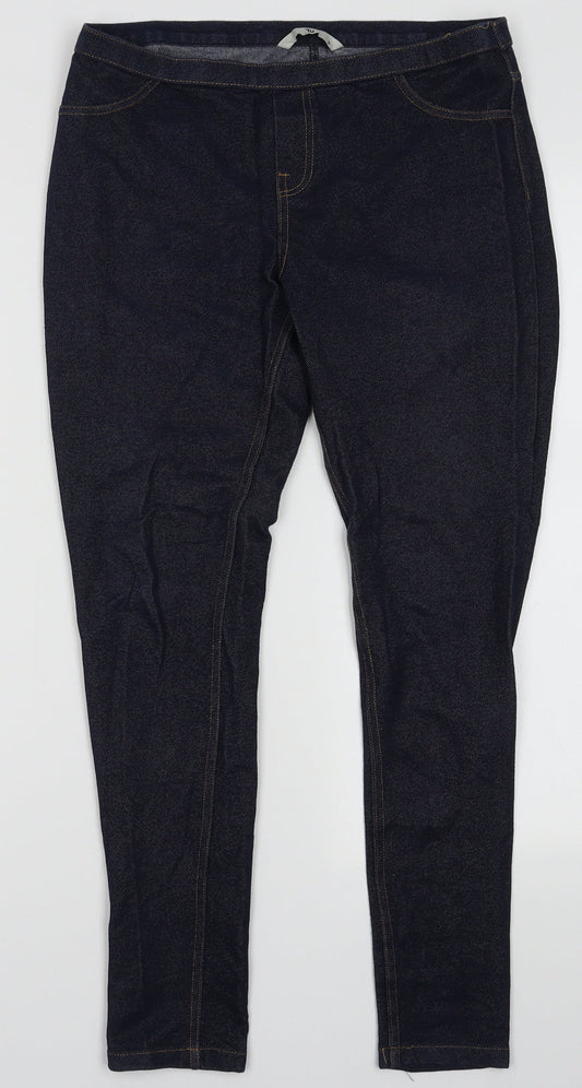 sainsburys Womens Blue  Cotton Jegging Trousers Size 10 L28 in Regular