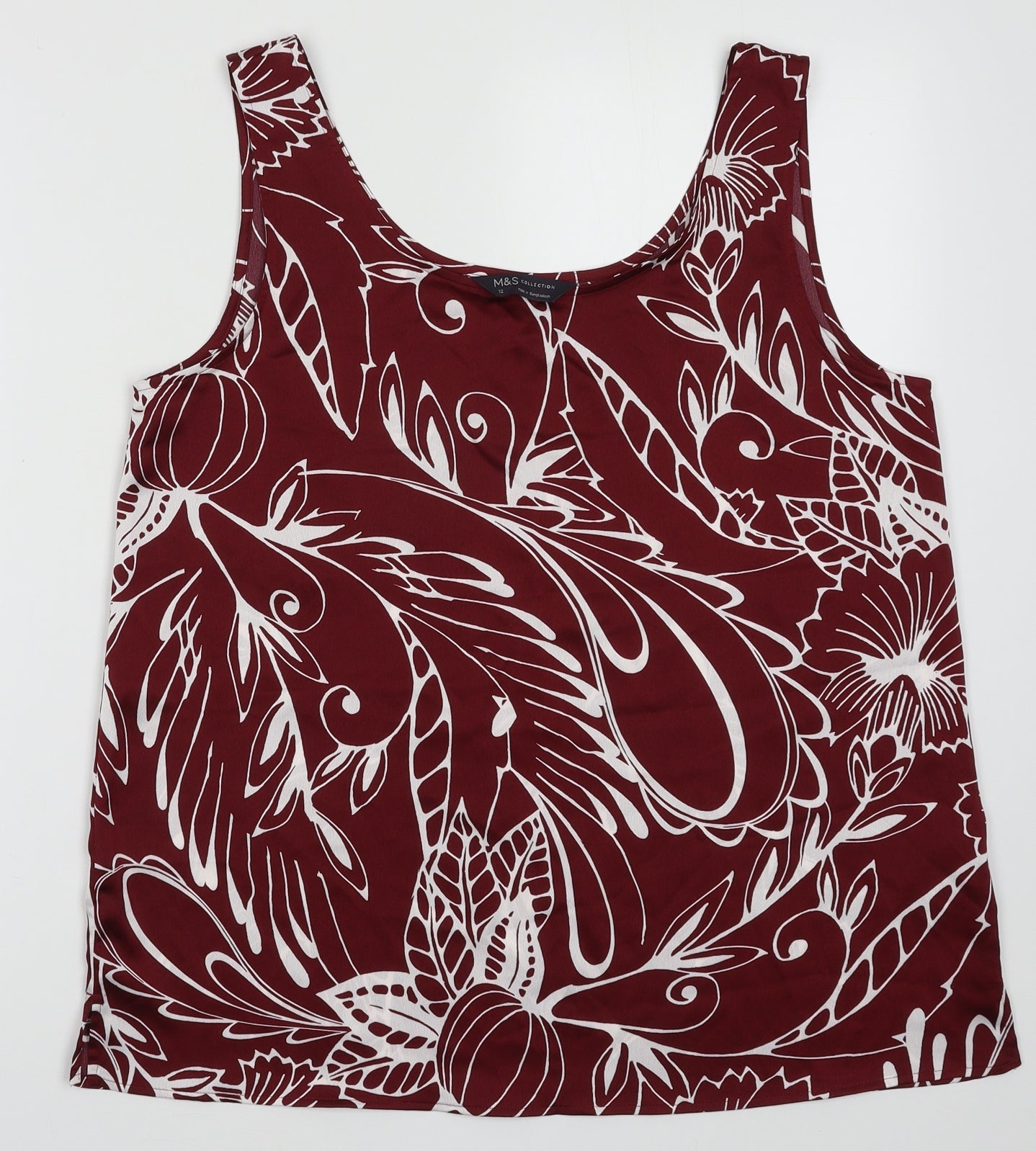 Womens UK Size 12 Marks and Spencer Red Basic Tank