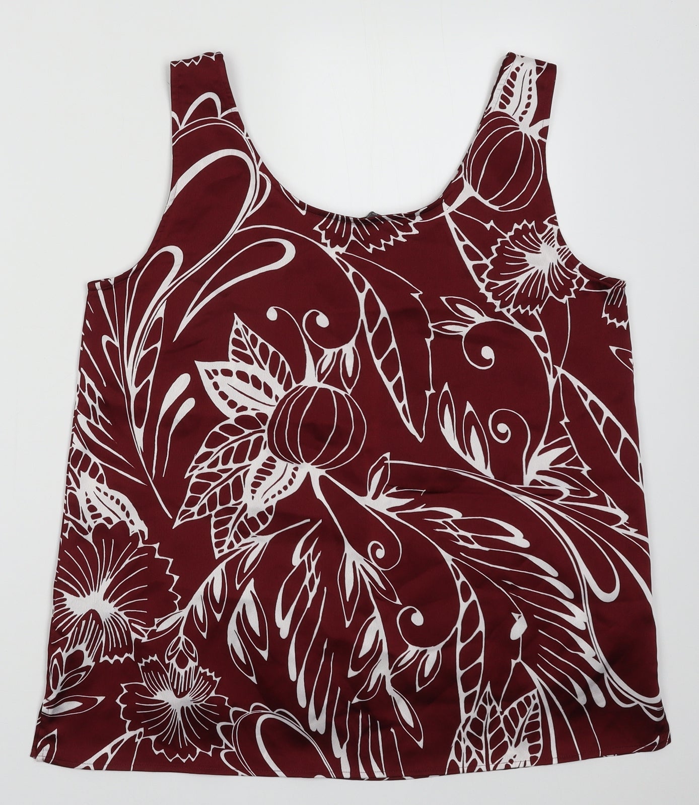 Womens UK Size 12 Marks and Spencer Red Basic Tank