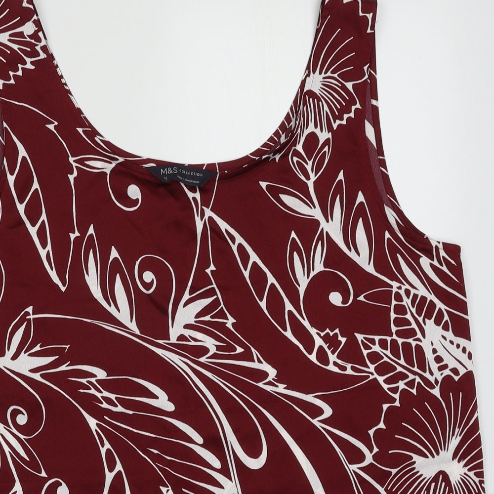 Womens UK Size 12 Marks and Spencer Red Basic Tank