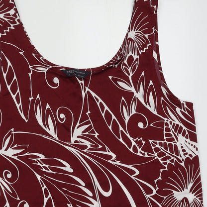 Womens UK Size 12 Marks and Spencer Red Basic Tank