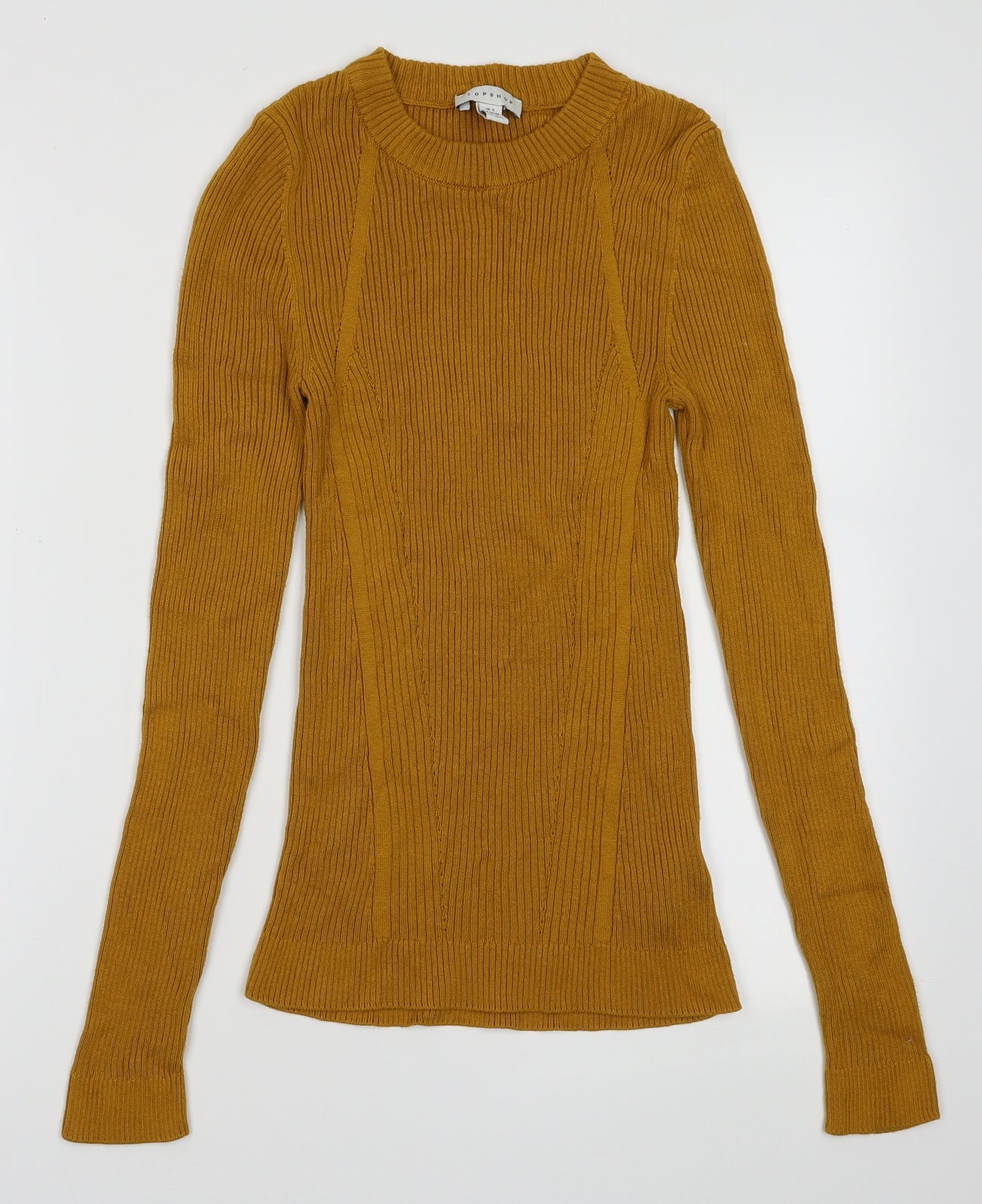 Topshop Womens Yellow  Acrylic Pullover Sweatshirt Size S  Pullover