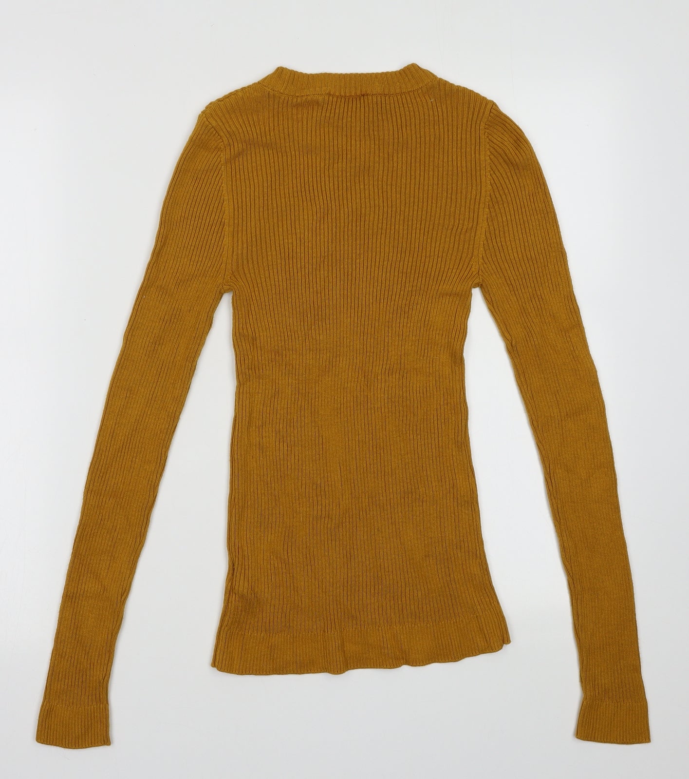 Topshop Womens Yellow  Acrylic Pullover Sweatshirt Size S  Pullover