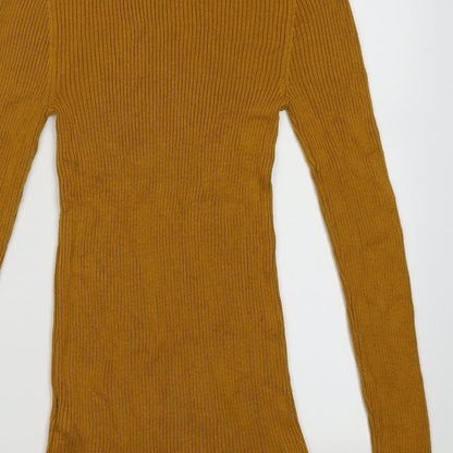 Topshop Womens Yellow  Acrylic Pullover Sweatshirt Size S  Pullover