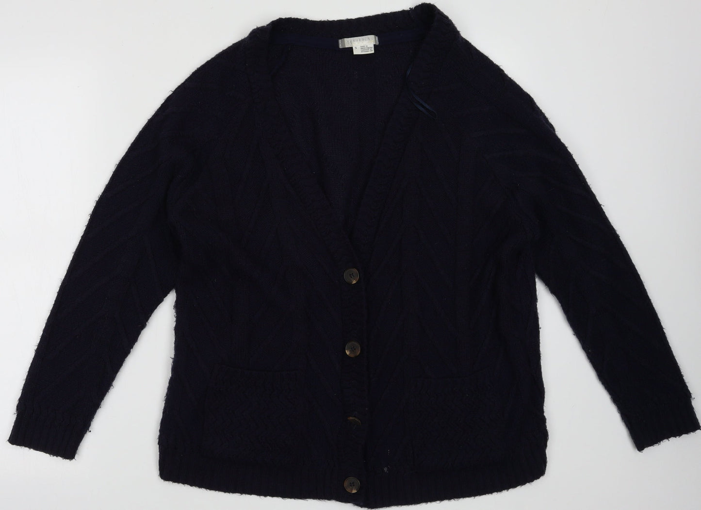 Womens UK Size S Preworn Blue Cardigan Jumper