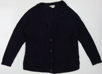 Womens UK Size S Preworn Blue Cardigan Jumper
