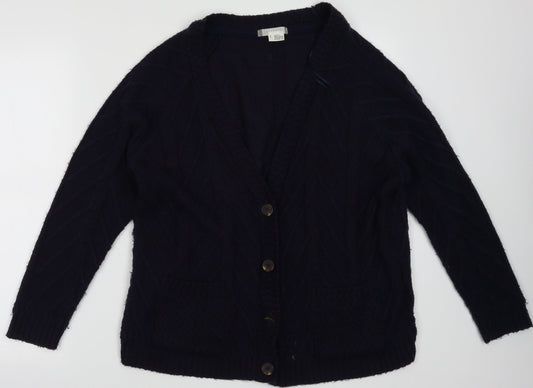 Womens UK Size S Preworn Blue Cardigan Jumper