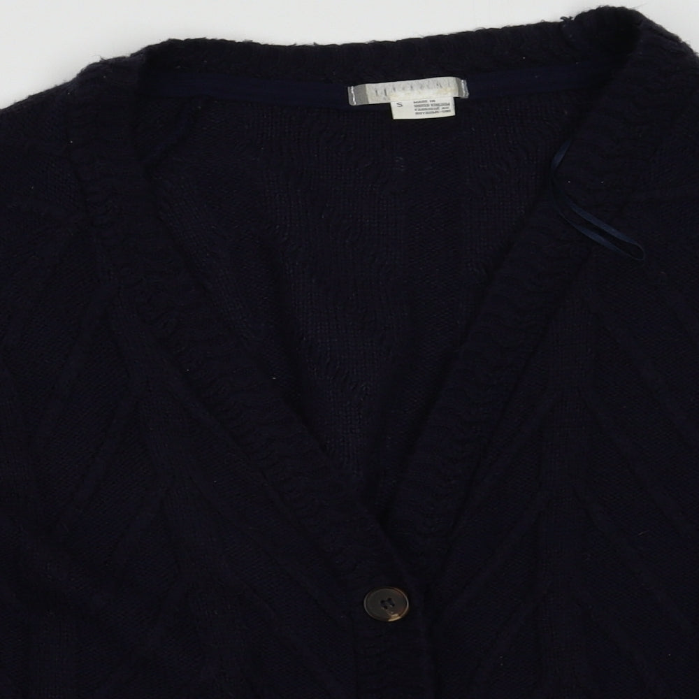 Womens UK Size S Preworn Blue Cardigan Jumper