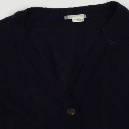 Womens UK Size S Preworn Blue Cardigan Jumper