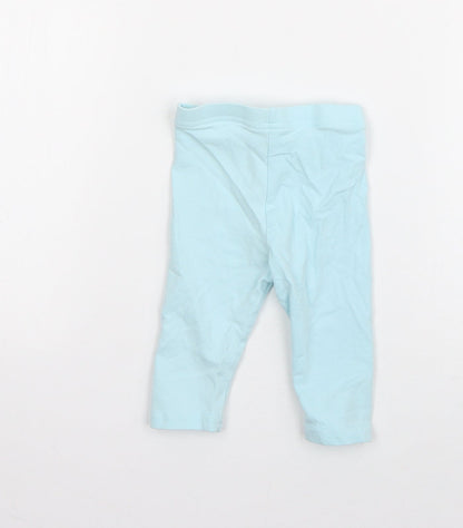 Matalan Girls Blue Geometric Cotton Jogger Trousers Size 3-6 Months  Pullover - Unicorn