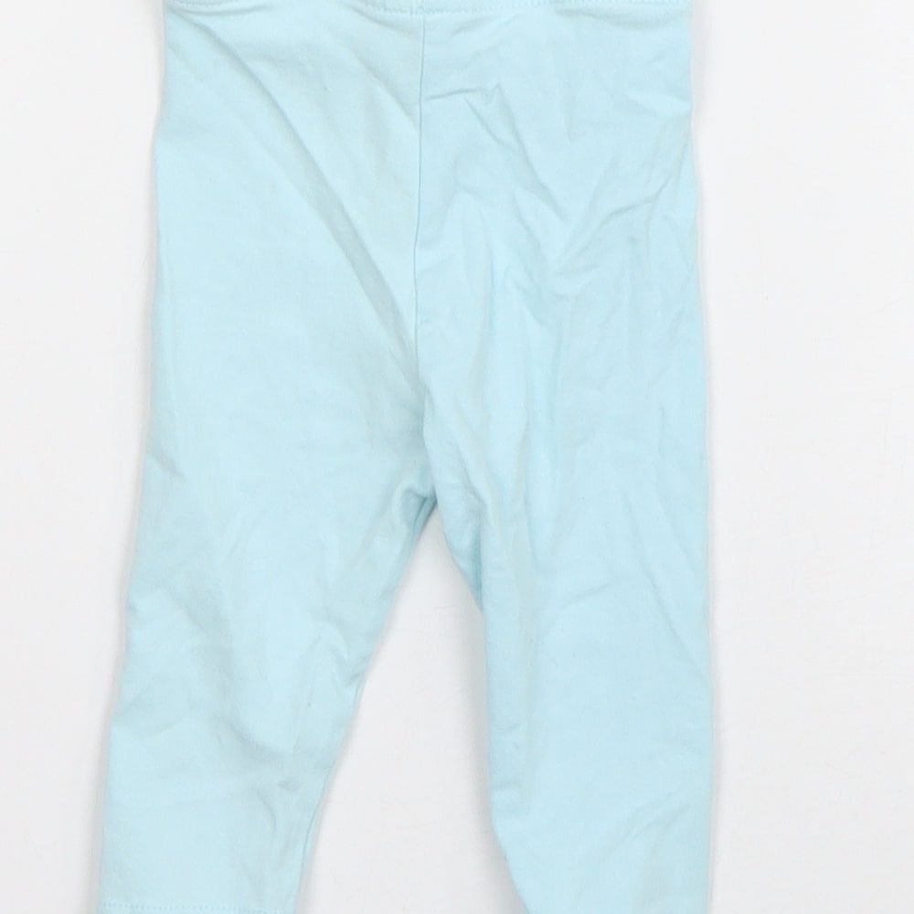 Matalan Girls Blue Geometric Cotton Jogger Trousers Size 3-6 Months  Pullover - Unicorn